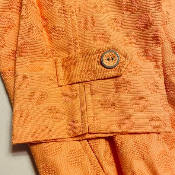 Laura Ashley Orange Polka Dot 3/4 Sleeve Cotton Colorful Zip Jacket Plus 14 - Picture 7 of 13